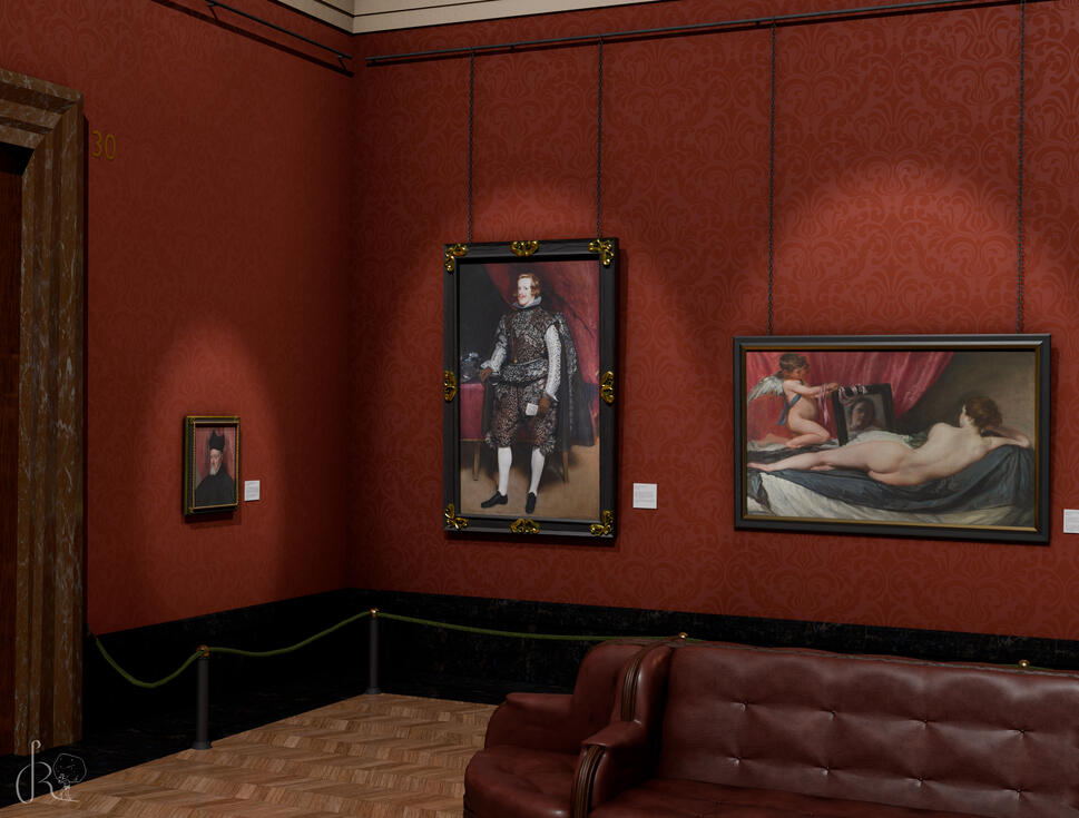Detalle del diorama 3D de la National Gallery de Londres.