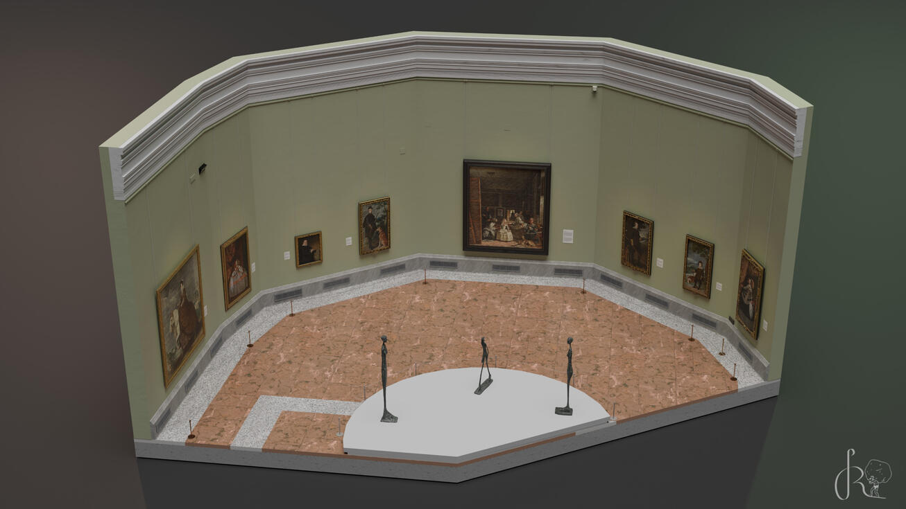 Diorama 3D de la sala 12 del Museo Nacional del Prado.